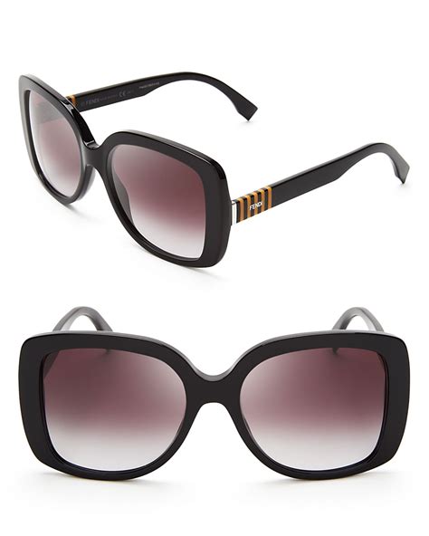 black fendi logo sunglasses|fendi black square sunglasses.